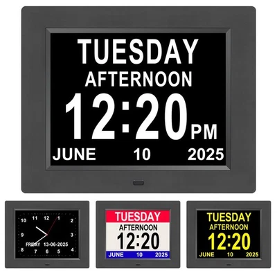 Clock with Date and Time for Elderly Dementia Clock for Seniors 12 Alram Opti... - Image 1 of 4