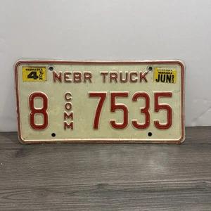 Nebraska 1990 Commercial Truck License Plate Hall County # 8-7535 - Picture 1 of 6