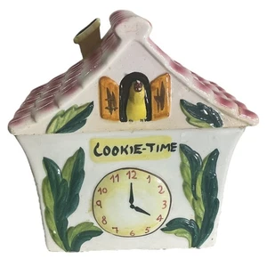 Vintage Ceramic Cottage Cookie Jar Made In Spain - Picture 1 of 17