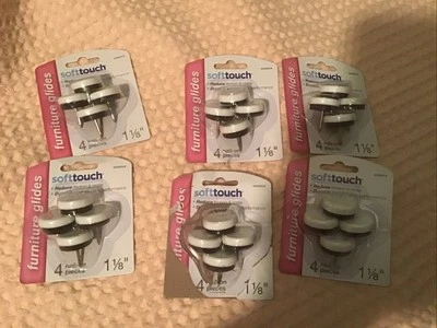 (6) 4-Pack Waxman SoftTouch Felt Glides Nail On 1-1/8" Furniture Glides NIB! Foto 1 de 4