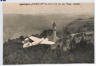 GERMANY Aviation Postcard GLIDER *HABICHT* Teck {ex Slater}PG82 - Image 1 of 4