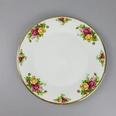 Royal Albert FLAT EDGE Old Country Roses Round Cake Dinner Plate 10" England - image 1 of 4