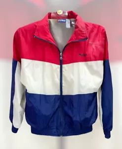 VTG 80's Pro Tour Red-White-Blue Colorblock American track jacket windbreaker M - Picture 1 of 9