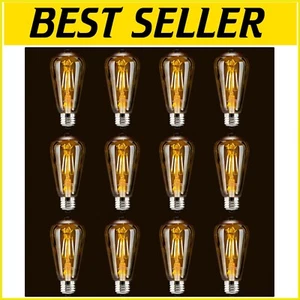 4W Vintage Dimmable LED Edison Light Bulbs - Amber Glass, E26 Base, 15,000 hrs - Picture 1 of 9