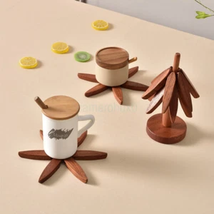 Wooden Trivets for Hot Dishes Tree Shape Trivet Set Coaster for Teapot Hot Pots - Picture 1 of 25