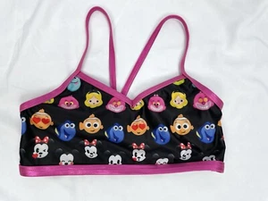 Disney Store Tsum Tsum Girl 9/10 Black Swim Bikini Top Nemo Minnie Mickey Alice - Picture 1 of 4