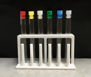 Test Tube Rack Borosilicate Glass Test Tubes 20ml & stoppers spice,shot glass - Picture 1 of 3