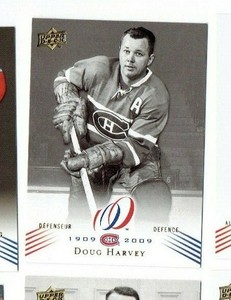 2008-09 Upper Deck Montreal Canadiens Centennial Hockey Card #14 Doug Harvey