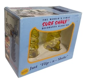Sure Shake Decorative Glass "Flip-n-Shake" Salt & Pepper Shaker Set - Picture 1 of 5