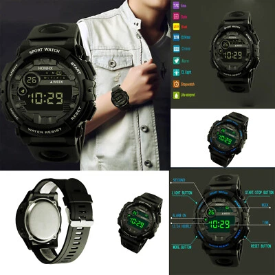 Nuevo Reloj Digital Hombre Deportes Moda Impermeable Led Luminoso Multifuncional Foto 1 de 4