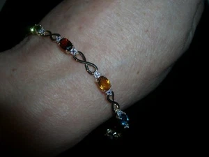 diamond gemstone 14k gold jewelry tennis link bracelet fine jewellery C12 - Picture 1 of 2