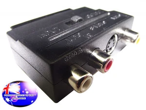 From OZ Quality 1PC SCART Male To 3 RCA S-Video Female AV TV & Audio Adapter +FP - Picture 1 of 7