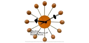 Rare Mid Century Modern George Nelson Orange Ball Clock Model 4755 1950 Replica - Picture 1 of 6