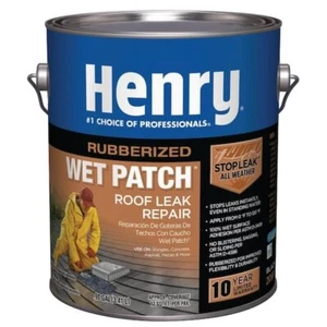 208R Rubberized Wet Patch Black Roof Leak Repair Sealant 0.90 gal. - Picture 1 of 5