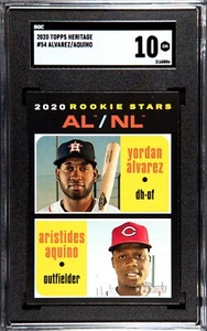 2020 Topps Heritage #54 Aristides Aquino Yordan Alvarez RC SGC 10 Gem Mint - Picture 1 of 2