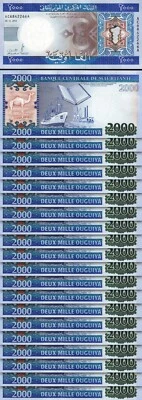 Mauritania 2000 Ouguiya 2011, UNC, 20 Pcs LOT, Consecutive, P-20 - Image 1 of 4