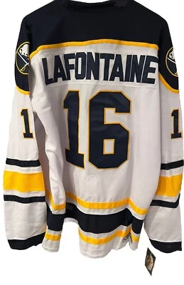 Pat LaFontaine Buffalo Sabres jersey, NWT,Mens 3XL , 28 “ P-T-P, HeroesOfHockey. - Image 1 of 2