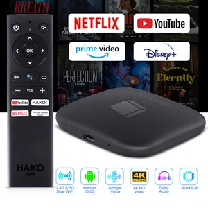 HAKO Android12.0 TV 4K HD Streaming Box Voice Control Google Assistant Quad Core - Picture 1 of 15