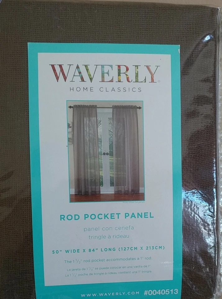 Panel de cortina de ventana de Waverly Breeze Mocha Rod Pocket 84" Foto 1 de 4
