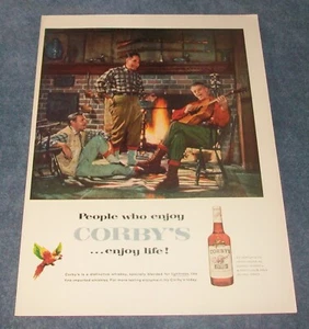 1957 Corby's Reserve Blended Whiskey Vintage Color Ad "People Who Enjoy Corby's" - Picture 1 of 1
