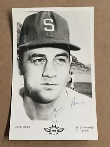 Jack Aker Seattle Pilots Signed Postcard - Picture 1 of 2