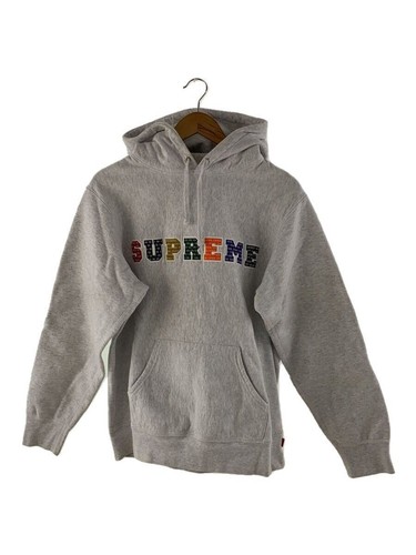 Felpa Supreme con cappuccio M cotone grigio usata