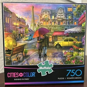 CITIES IN COLOR RAINING IN PARIS 750 PIECE BUFFALO GAMES JIGSAW PUZZLE New - Picture 1 of 4