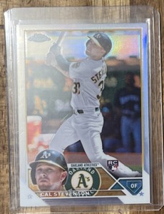 2023 Topps Chrome Cal Stevenson RC Refractor Oakland Athletics