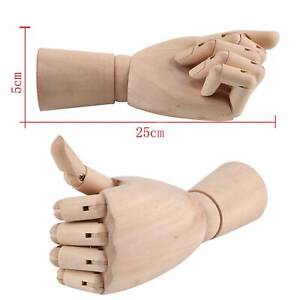 Wooden Hand Model Sketching Drawing Jointed Movable Fingers Mannequin Left Body