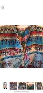 Johnny Was Lotus Multi Silk Multi Color Hippie Floral Tunic Women’s Small - Picture 1 of 10