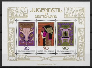Federal 1977 ** Bloque 14 Mi 923-25 Art Nouveau en Alemania Edición en bloque 05421F - Imagen 1 de 4