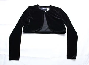 Children's Place Girl's Button Velour Shrug Sweater EJ3 Black Large NWT - Picture 1 of 3