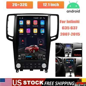 For Infiniti G35 G37 2007-2015 12.1 Android Tesla Vertical Screen Car Gps Radio - Picture 1 of 11