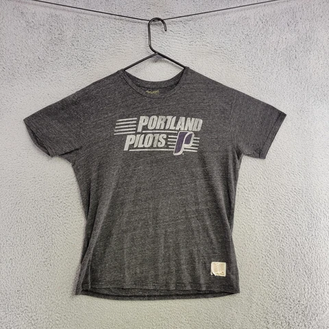 Portland Pilots Shirt Mens L Large Gray Short Sleeve Casual T Shirt College Cover