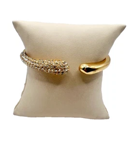 Anne Klein Gold-Plated Crystal Snake Bangle Bracelet 8.5" - Picture 1 of 6