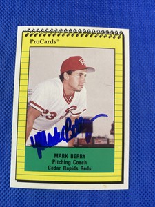 1991 ProCards Mark Berry #2736 Auto Signed Autograph Cedar Rapids Reds 