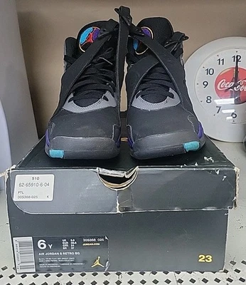 Zapatillas Air Jordan 8 Retro BG Azul Aqua Talla 6 Juvenil 2015 (305368-025) Con Caja  Foto 1 de 4