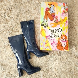Jeffrey Campbell Maximal Knee High Boots in Blue Patent Women's Size 8 - Picture 1 of 11
