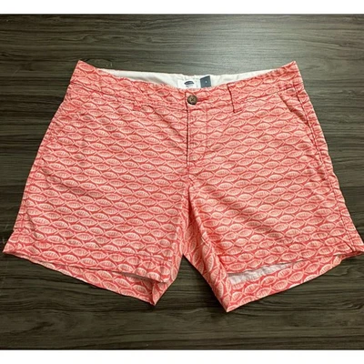 Pantalones Cortos Old Navy Para Mujer 4 Coral Algodón Sarga Patrón Pez Playa Clásico Preppy Foto 1 de 4