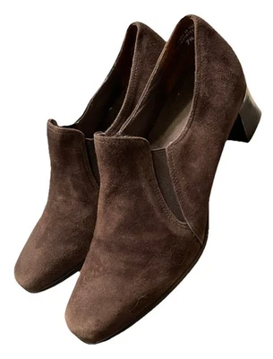 Zapato sin cordones Munro American marrón oscuro de tela de gamuza talla 7,5 m hecho en ee. uu. Foto 1 de 4