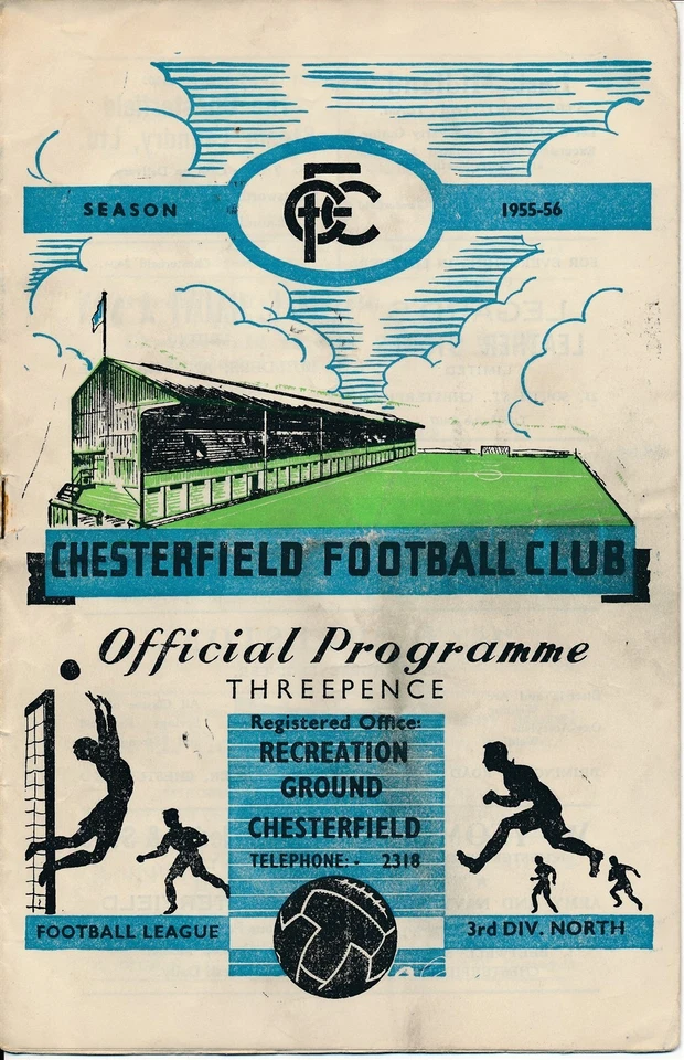 Chesterfield v Halifax Town 1955/1956 - Football Programme - Image 1 of 1