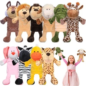 10 Pcs Animal Hand Puppets 12 Inch Soft Plush Plush Puppets Lion Orangutan Gi... - Picture 1 of 6