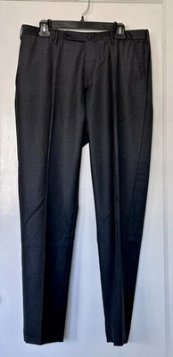 Pantalones de vestir Incotex para hombre de lana/cachemira gris oscuro carbón 36x32 $495 Foto 1 de 4