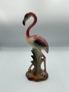 Statuina fenicottero rosa in ceramica stile Brad Keeler metà secolo - Foto 1 di 5