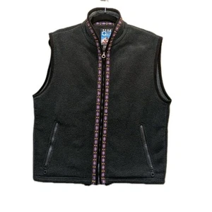 Vtg Alf Kuhl Fleece Vest Zip Front Polartec Lg Black Outdoor Gorpcore Zip Pocket - Picture 1 of 11