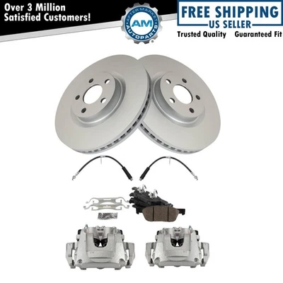 Kit de pastillas de freno delanteras y rotor premium con recubrimiento en G de cerámica para Ford Edge 2016-2018 Foto 1 de 4