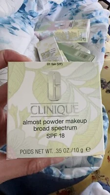 Clinique Almost face pressed Powder Makeup SPF 18 fair .35 oz New Sealed In Box - Image 1 of 4