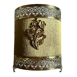 Pattumiera/cestino rifiuti vintage tono oro (senza fodera inserto) stile Hollywood Glam - Foto 1 di 13