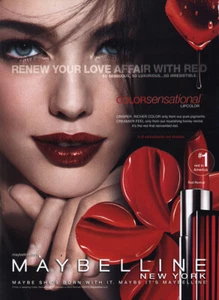 2010 Maybelline: Love Affair With Red Vintage Print Ad - Picture 1 of 1