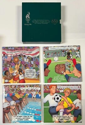 1995-1996 Atlanta Centennial Olympic Games Young Collector’s 4 Coin Box Set COA - Image 1 of 4